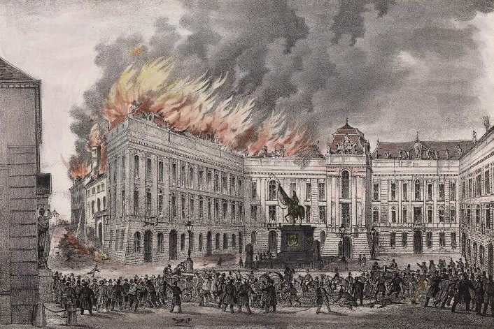 Wien Brand am Josefsplatz 1848 1