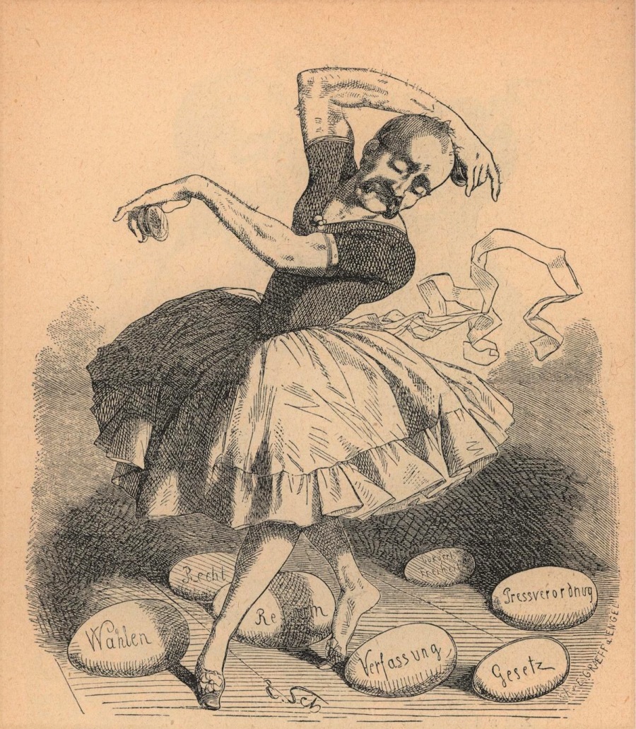 Caricature Bismarck Political egg dance 1