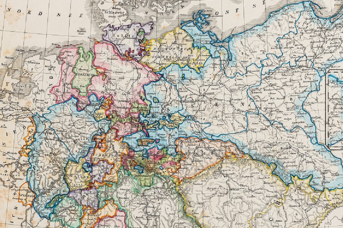 Mapa ng German Confederation 1859 na detalye