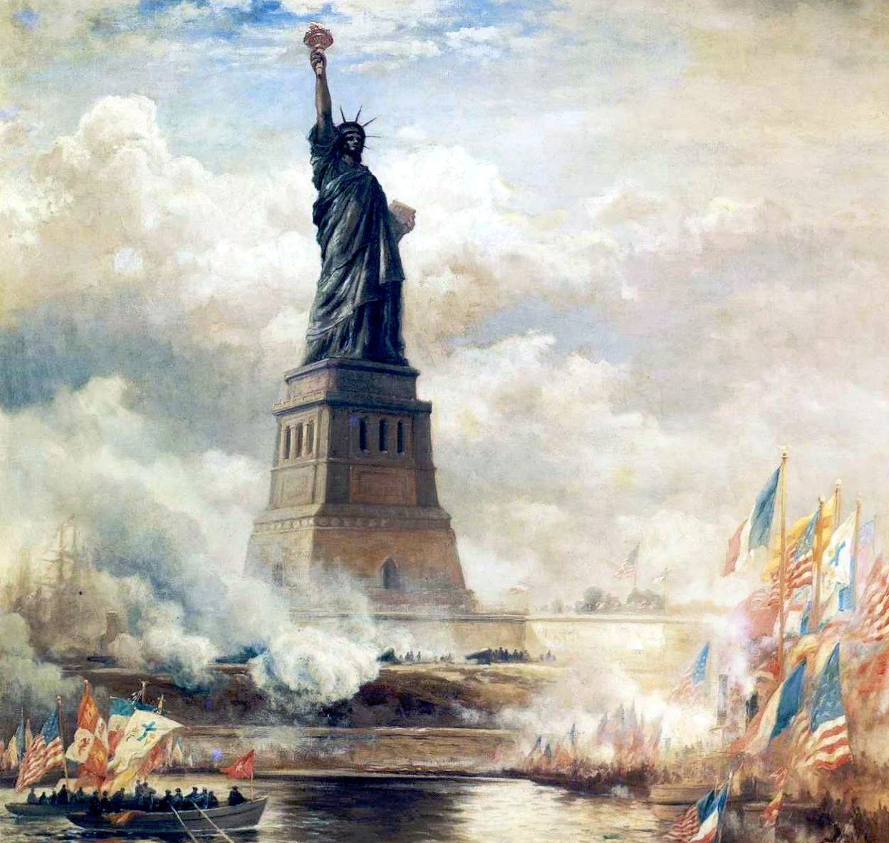 EdwardMoran UnveilingTheStatueofLiberty1886 a