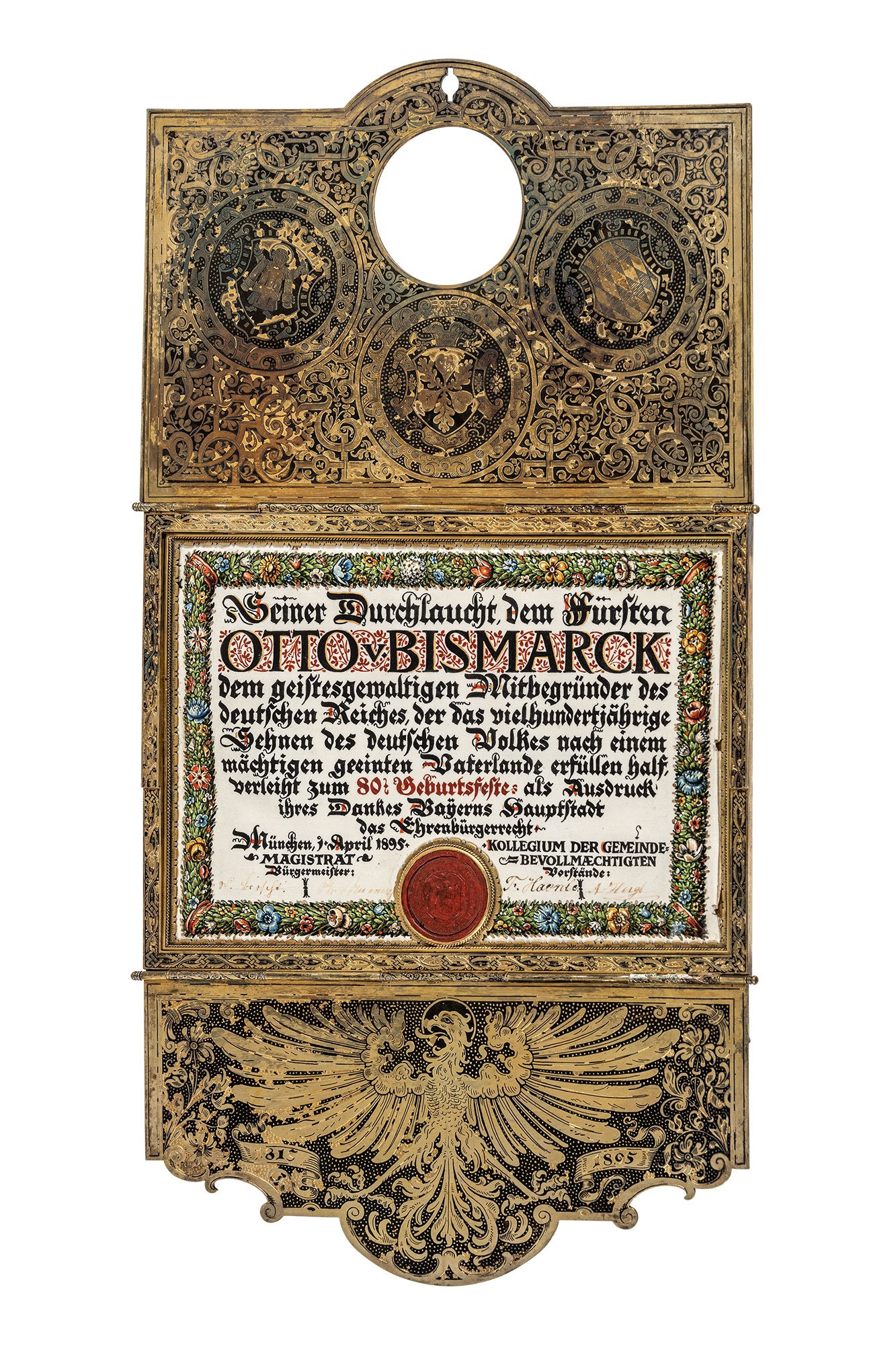 1895 04 03 Muenchen Ehrenbuergerbrief
