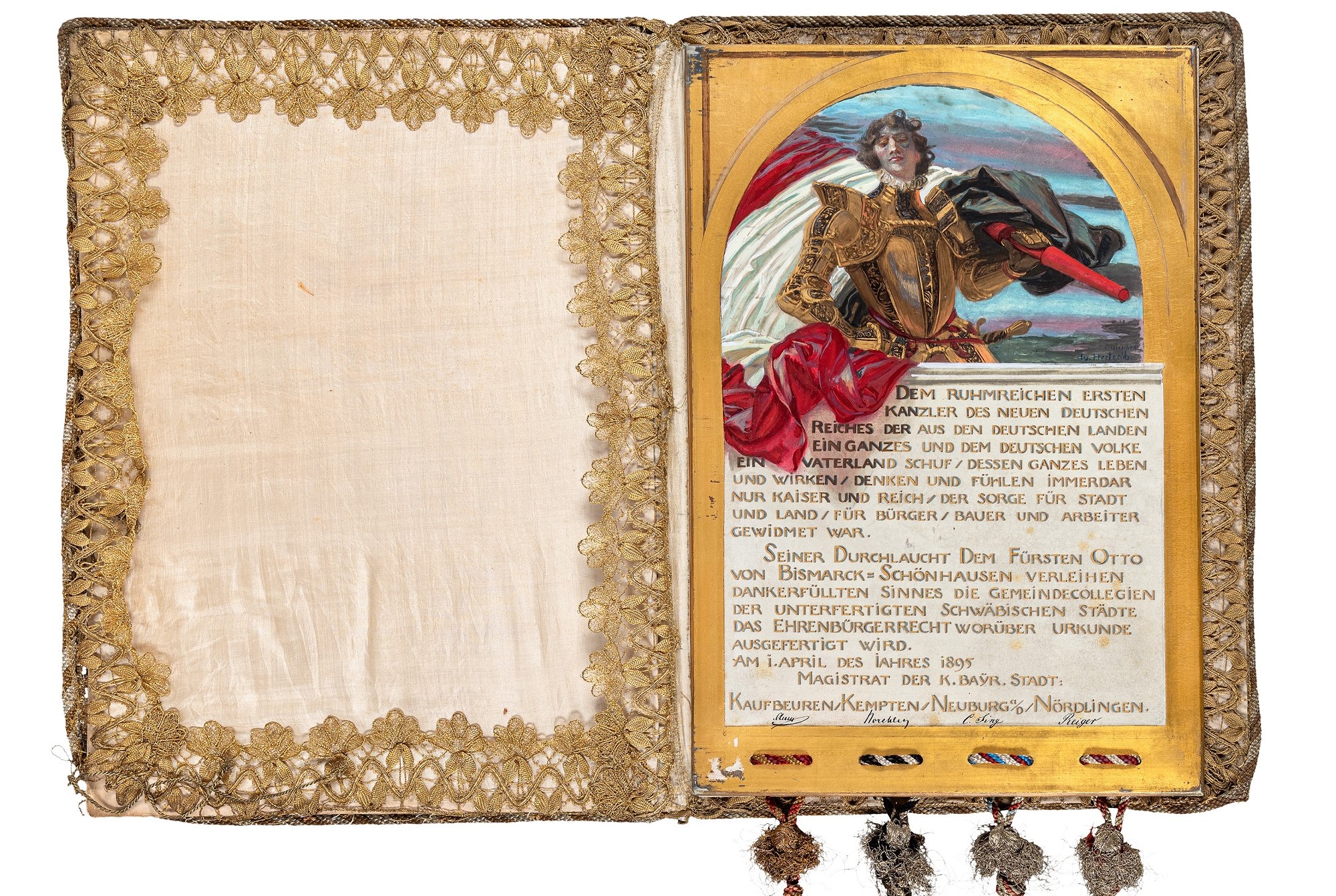1895 Kaufbeuren Kempten Neuburg Ehrenbuergerbrief