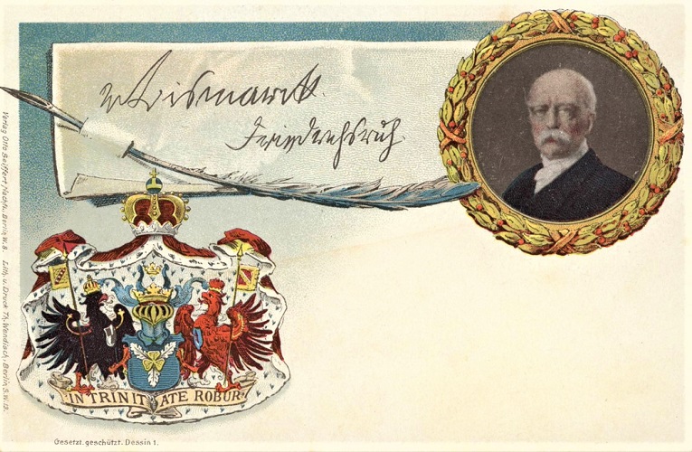 1900 Bismarck postcard coat of arms a