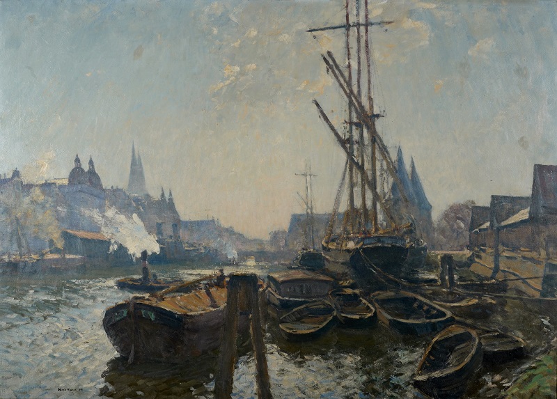 Lübeck UlrichHuebner Luebecker Hafen reggeli fény 1912