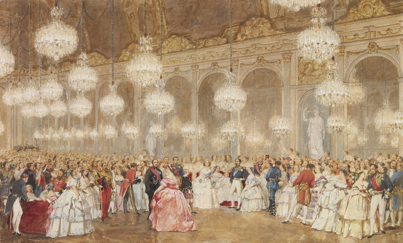 A bál nyitánya a Galerie des Glaces Versailles-ban 1855